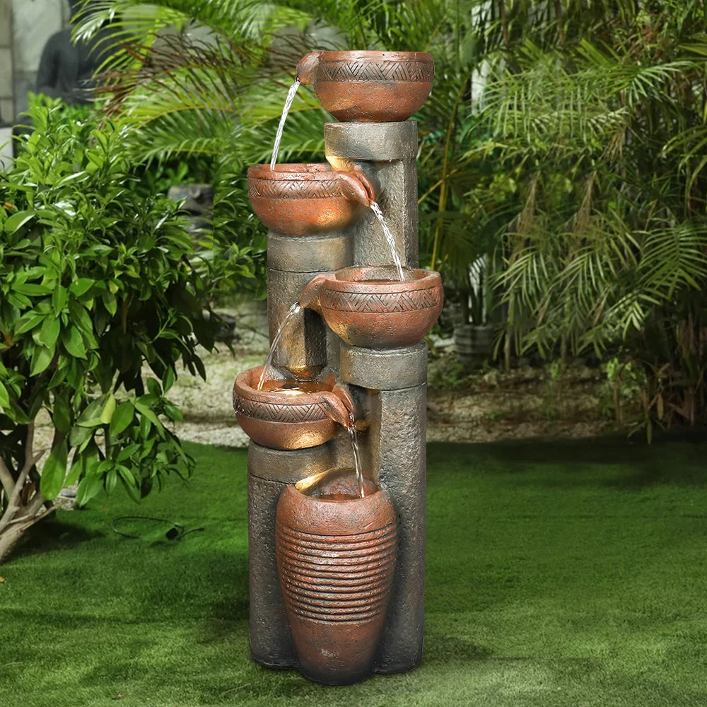 product_image_1765391268 39.7''H 5-Tiered Garden Outdoor Fountain with Warm LED Light