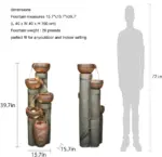 39.7''H 5-Tiered Garden Outdoor Fountain with Warm LED Light