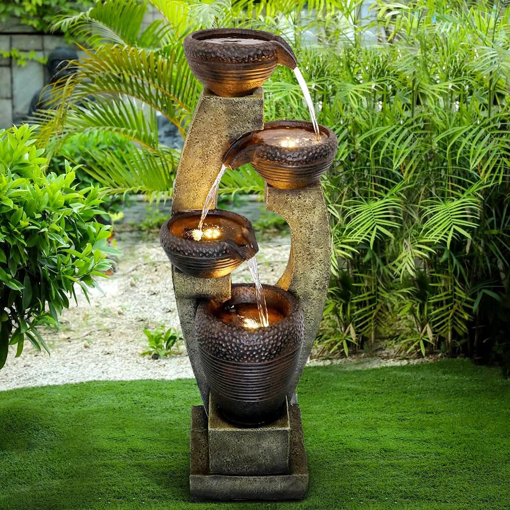 product_image_1765392924 40"H Resin Tiered Fountain Outdoor Fountain with Warm LED light