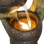 40"H Resin Tiered Fountain Outdoor Fountain with Warm LED light