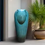 30.7-in H Concrete Jar Outdoor/indoor Fountain with LED light