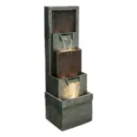 39.3"H-Modern Garden Outdoor Fountains with LED Lights