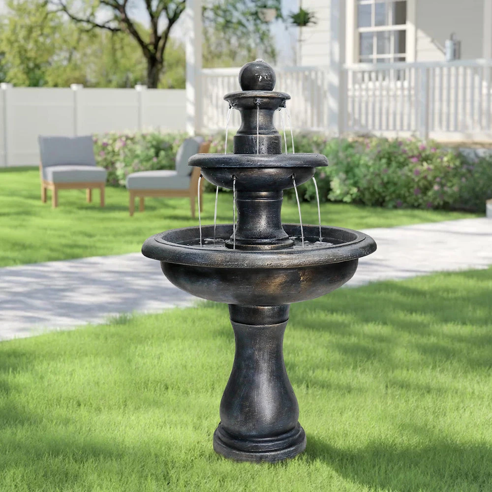 product_image_1765393840 3-Tiered Outdoor Antique Black Garden Fountain-45.2"H