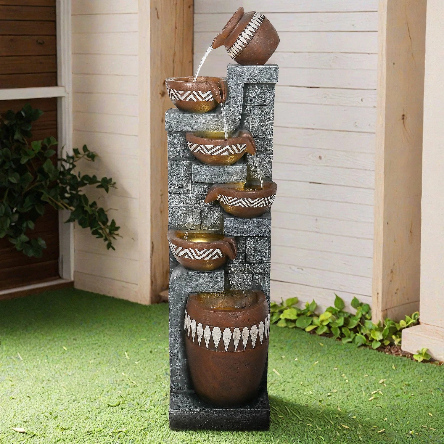 product_image_1765395742 56.6in High Outdoor Indoor Water Fountain, 6-Tiered Poly-Resin Waterfall Fountain with LED Lights