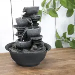 Indoor Tiered Cascading Bowl Fountain- Realistic Rock Design,Perfect for Any Indoor Space