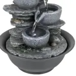 Indoor Tiered Cascading Bowl Fountain- Realistic Rock Design,Perfect for Any Indoor Space