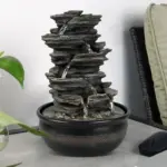 6-Tiered Resin Stacked Rock Indoor Tabletop Fountain-15.7"H