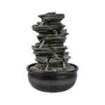 6-Tiered Resin Stacked Rock Indoor Tabletop Fountain-15.7"H