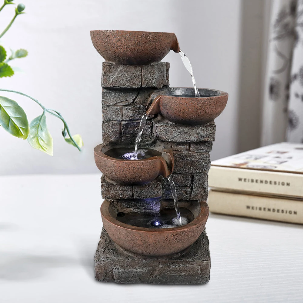 product_image_1765563836 4-Tiered Resin Bowl Indoor Tabletop Fountain with LED Light-15.7"H