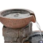 4-Tiered Resin Bowl Indoor Tabletop Fountain with LED Light-15.7"H