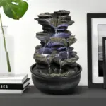 Resin Cascading Indoor Tabletop Fountain with LED Lights-15.7"H