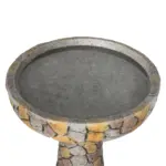 24" H Mosaic Stone Design Outdoor Bird Bath - 18.8" Diameter Perfect for Enhancing Your Garden, Patio, Backyard, or Porch